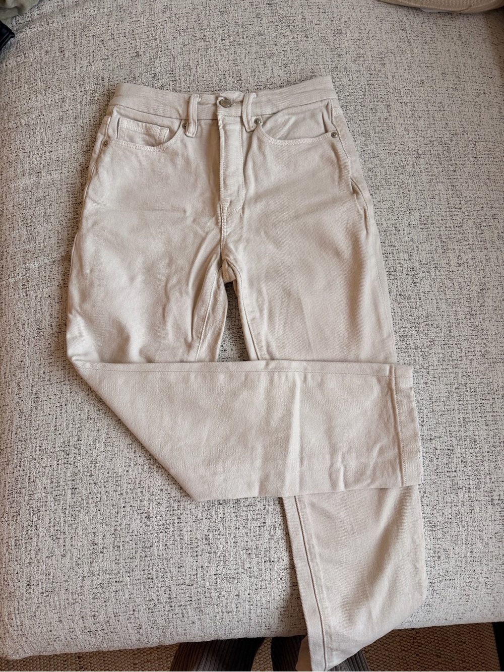 Good American Cream Jeans